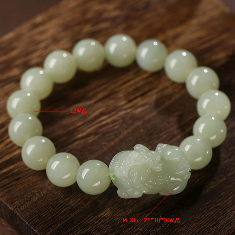 Hetian Jade Pixiu Feng Shui Bracelet
