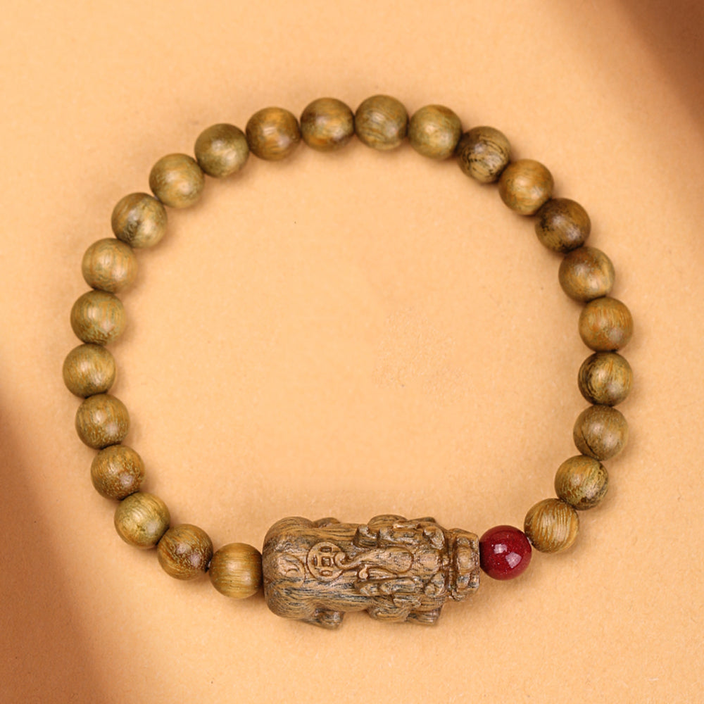 Green Sandalwood Pixiu Feng Shui Bracelet