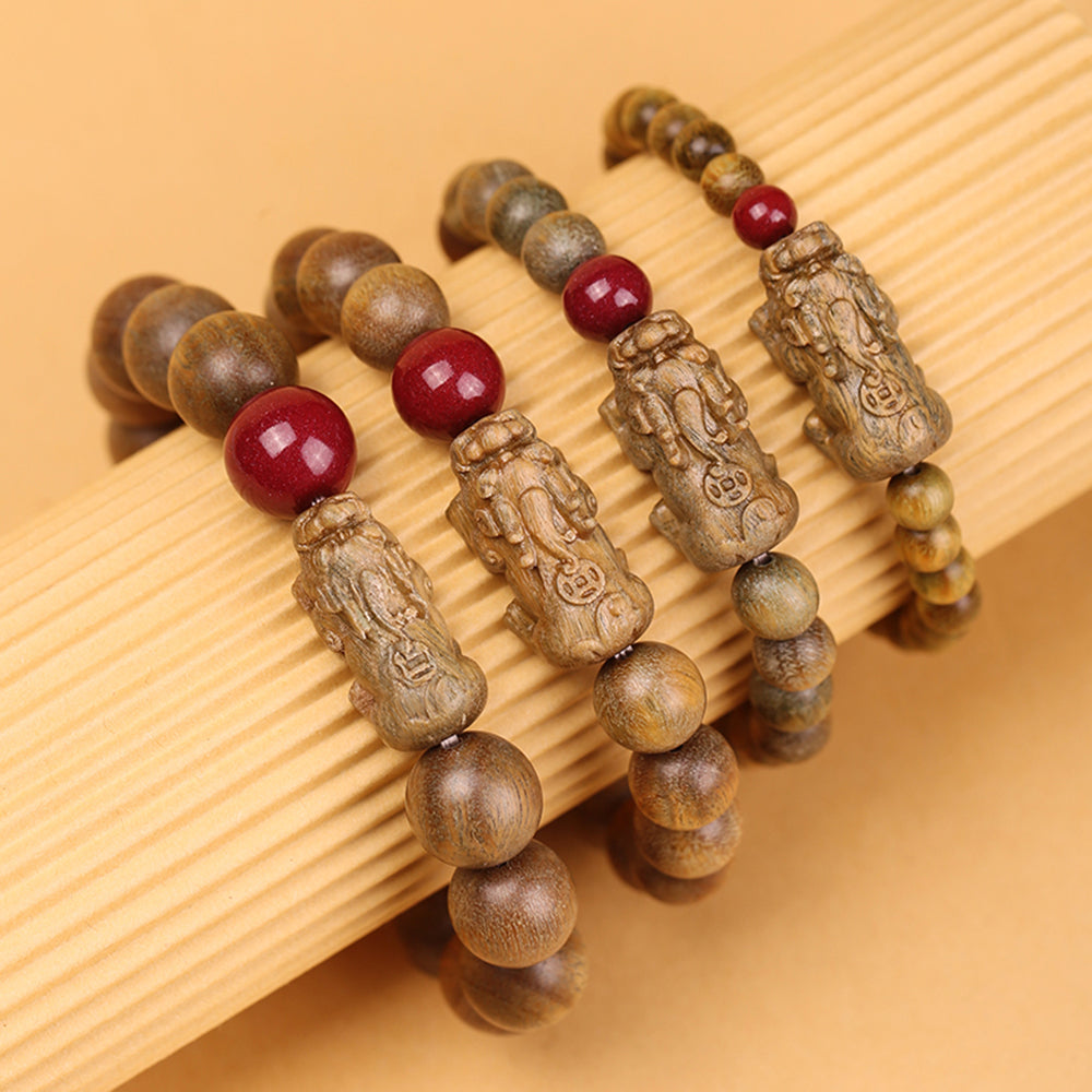 Green Sandalwood Pixiu Feng Shui Bracelet