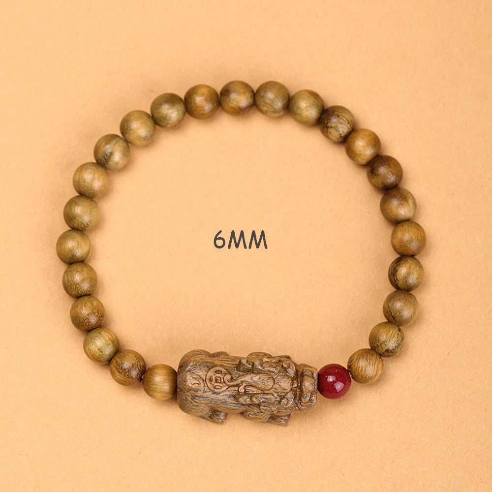 Green Sandalwood Pixiu Feng Shui Bracelet