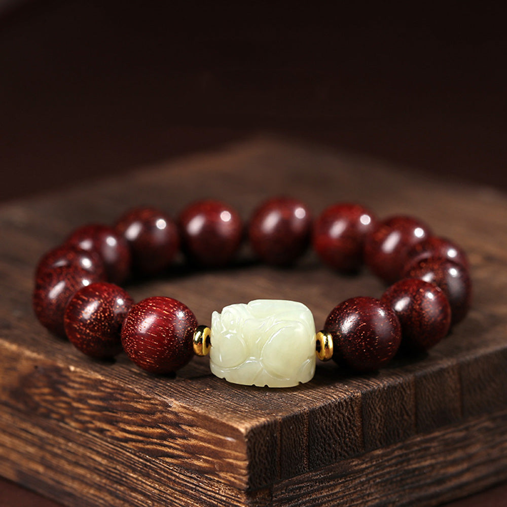 Natural Red Sandalwood Bracelet with SSS Level Pixiu