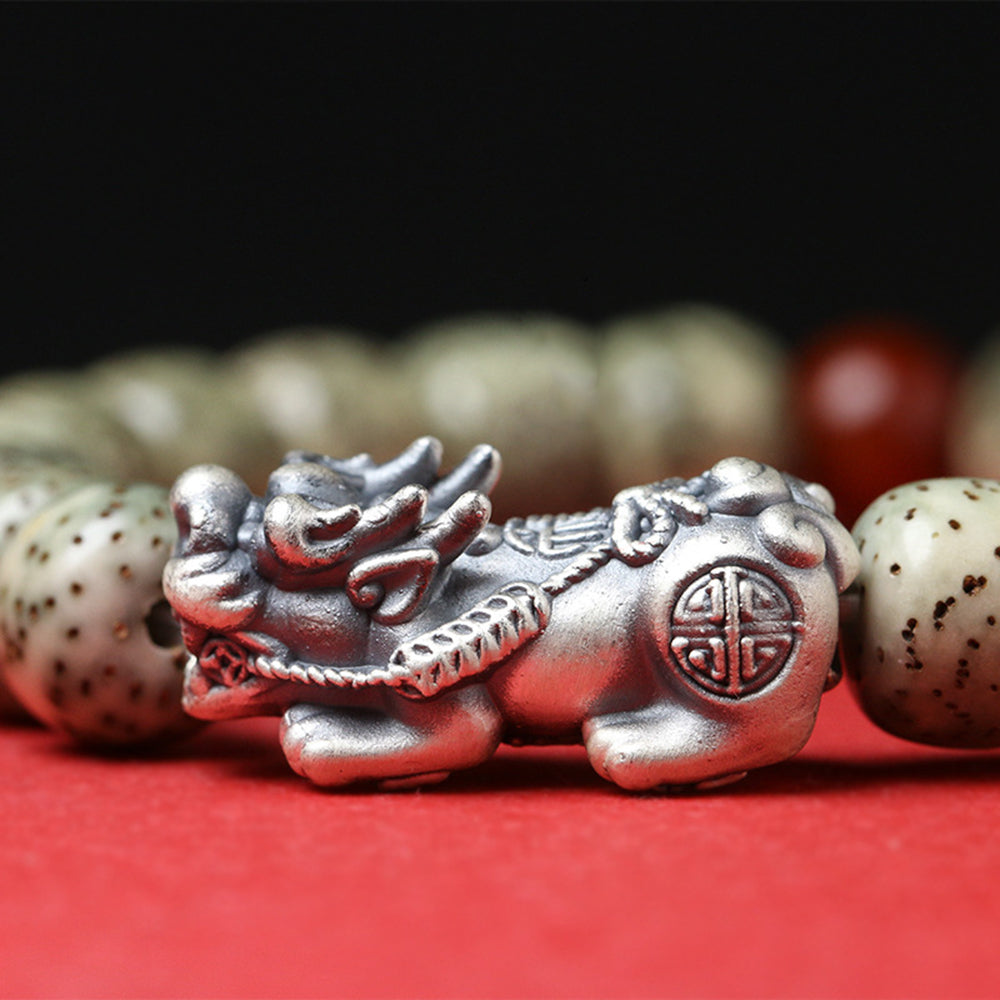 Silver Pixiu Star Moon Bodhi Bracelet