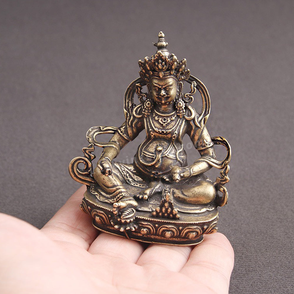 Brass Yellow Jambhala Buddha Statue