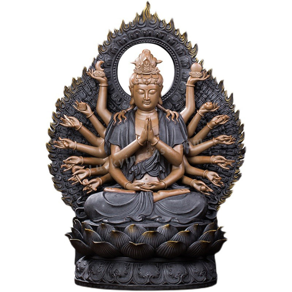 Ceramic Thousand Handed Guanyin Bodhisattva Statue