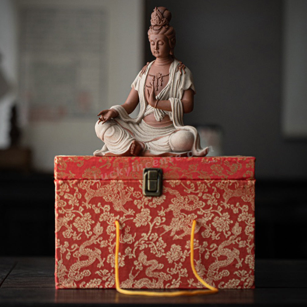 Neo-Chinese Style Ceramic Guanyin Bodhisattva Statue