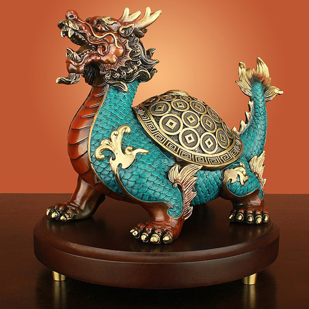 Pure Brass Wealth Gathering Dragon Turtle
