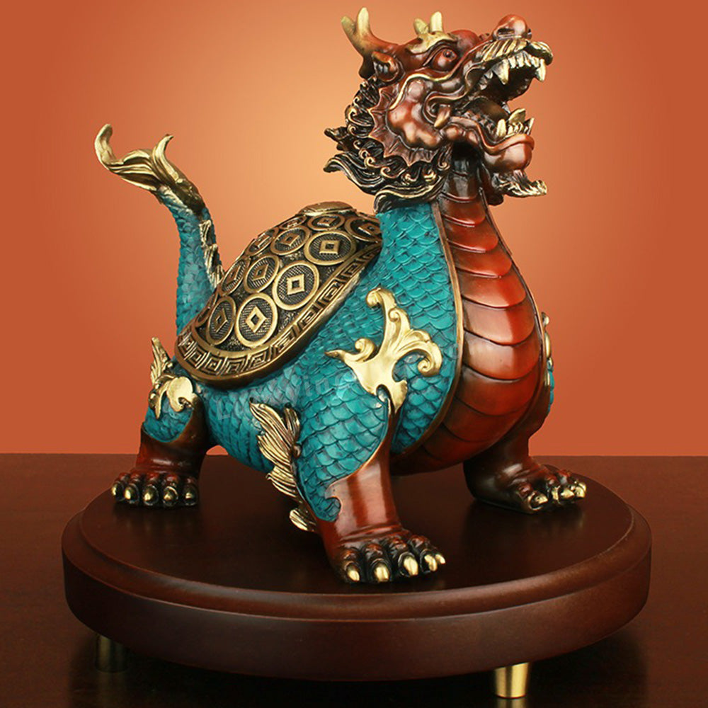 Pure Brass Wealth Gathering Dragon Turtle