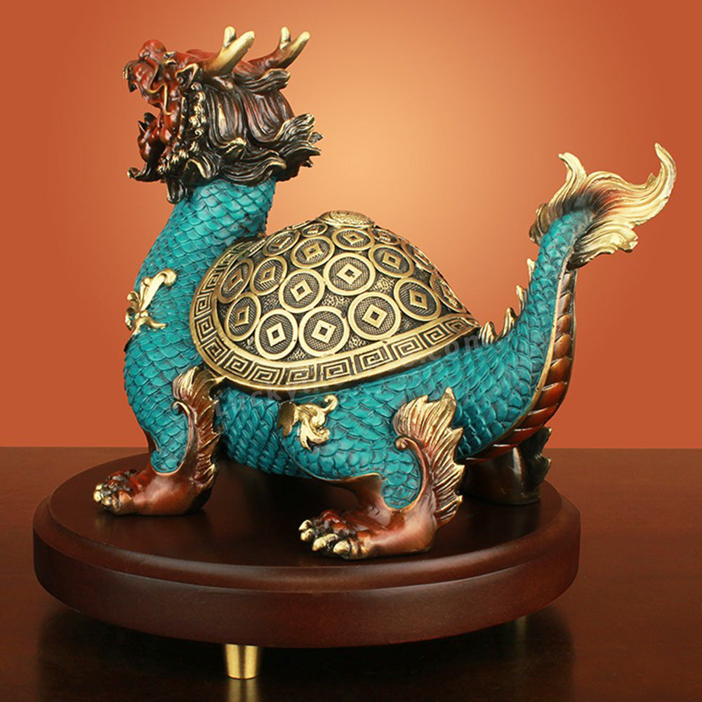 Pure Brass Wealth Gathering Dragon Turtle