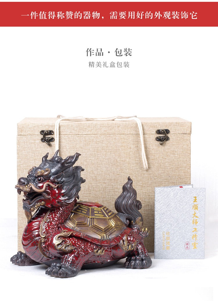 Ceramic Wealth Attracting Dragon Turtle