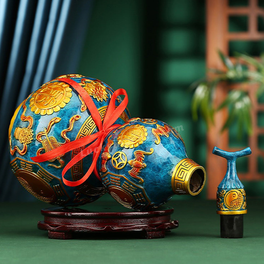 Colored Copper Lucky Eight Trigrams Gourd