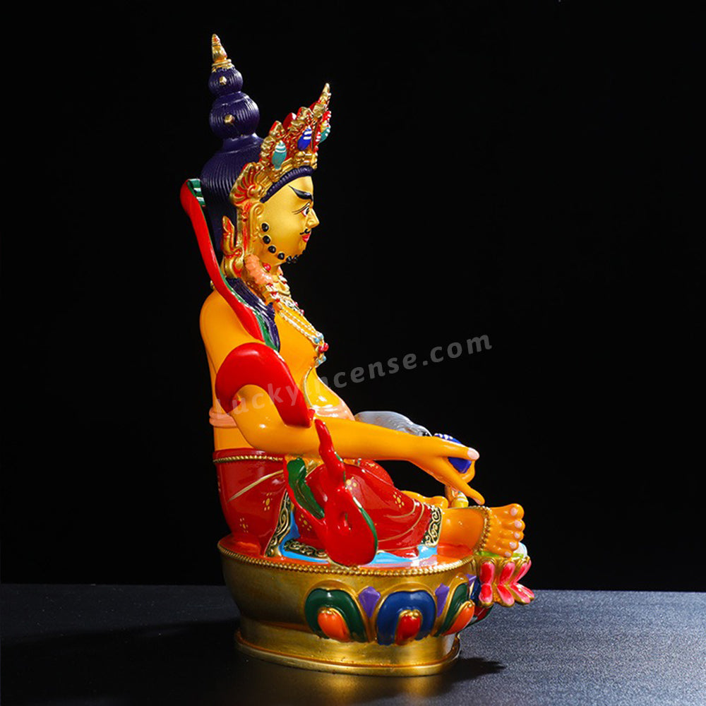 Brass Painted Yellow Jambhala Buddha