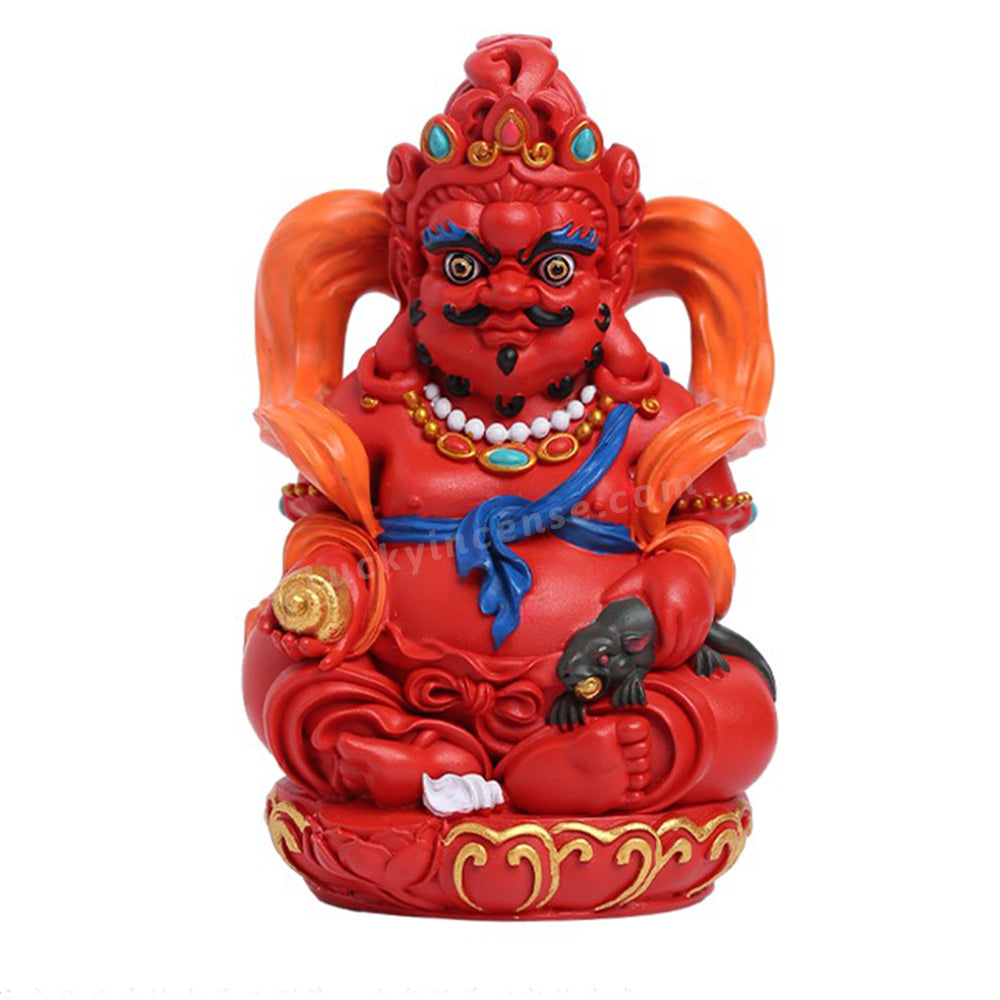 Natural Cinnabar Yellow Jambhala Buddha