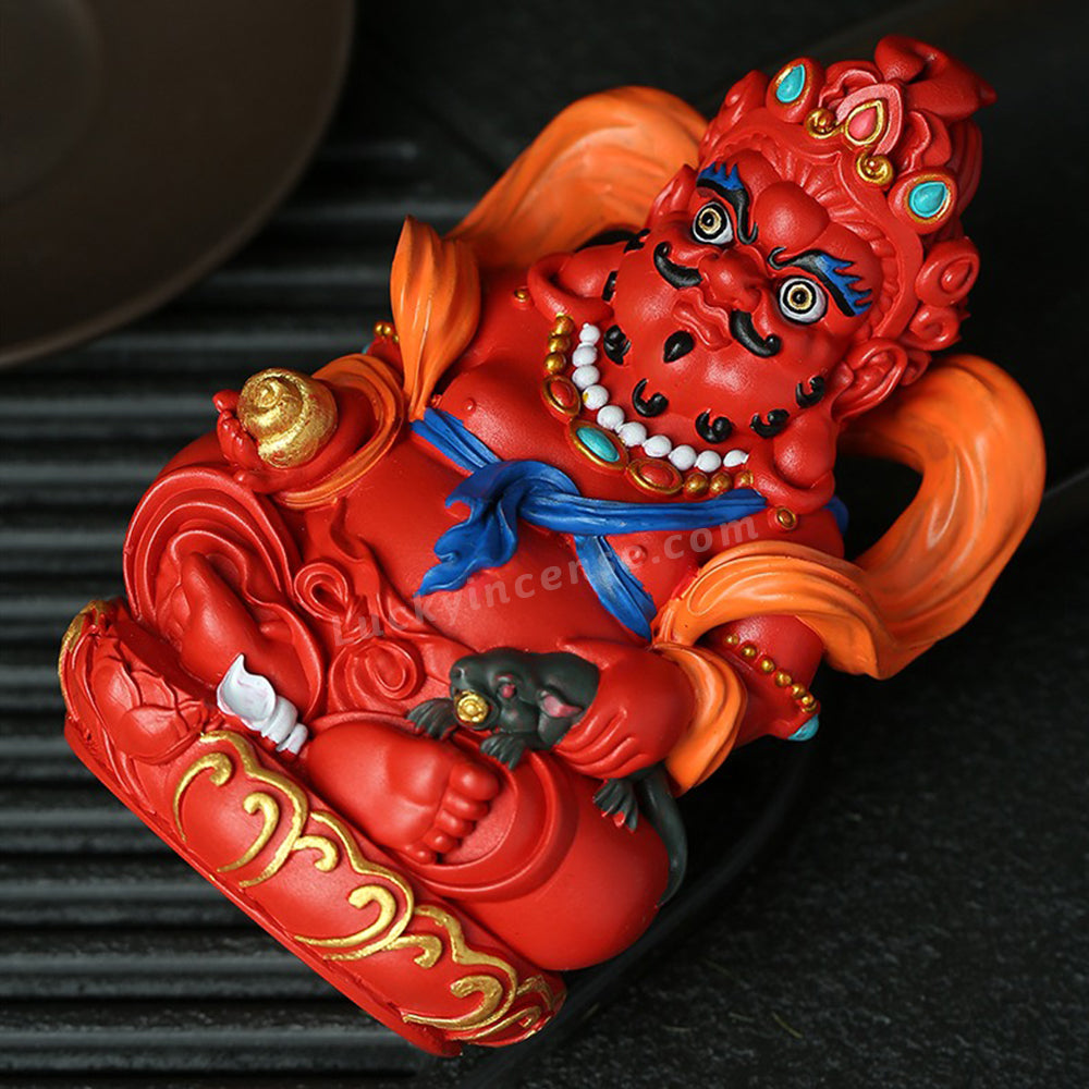 Natural Cinnabar Yellow Jambhala Buddha