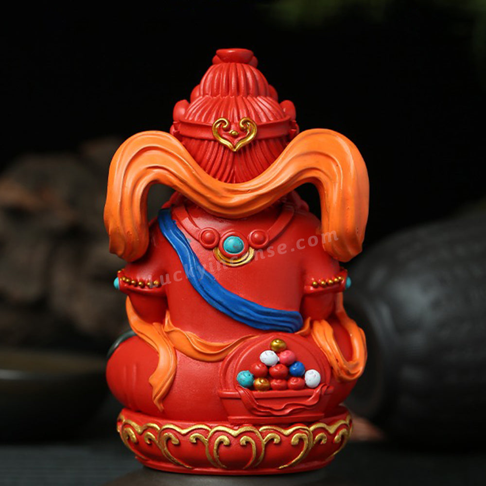 Natural Cinnabar Yellow Jambhala Buddha