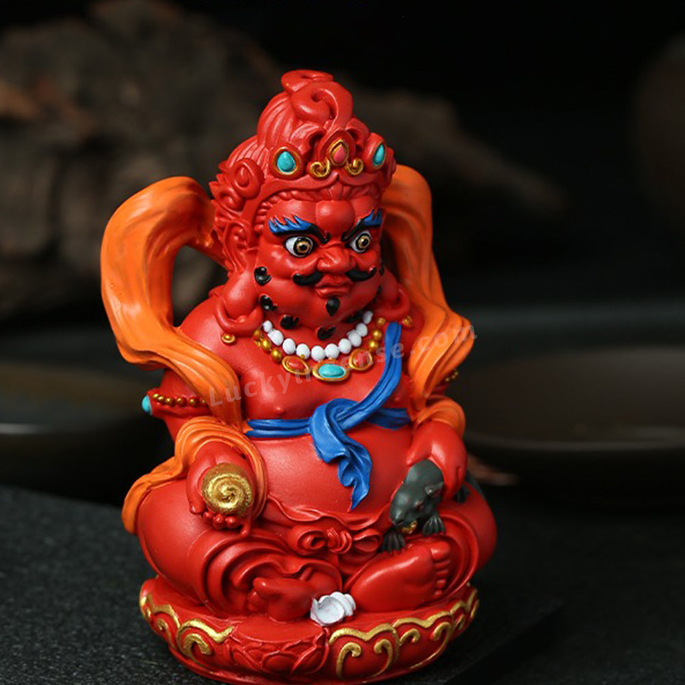 Natural Cinnabar Yellow Jambhala Buddha