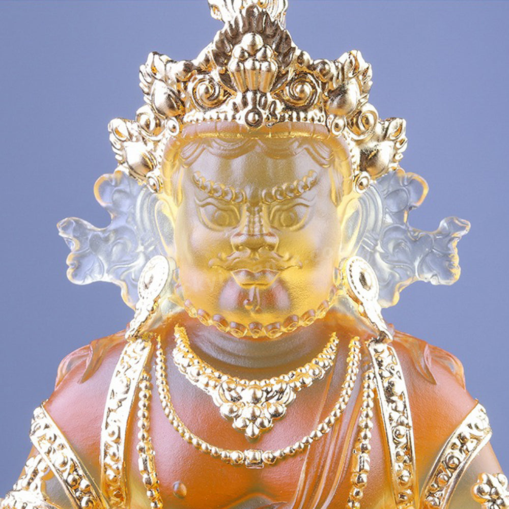 Colored Glaze Yellow Jambhala Buddha