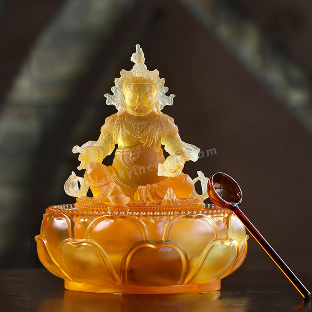 Colored Glaze Yellow Jambhala Buddha
