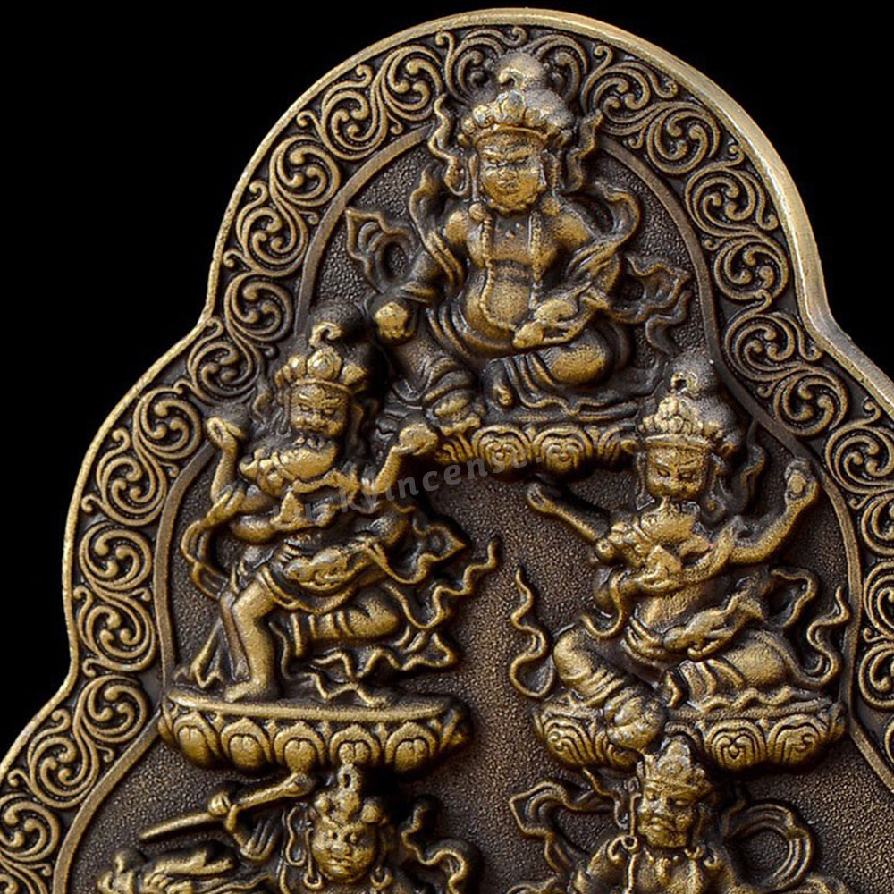 Tibetan Style Water Bowl the Five Gods of Wealth