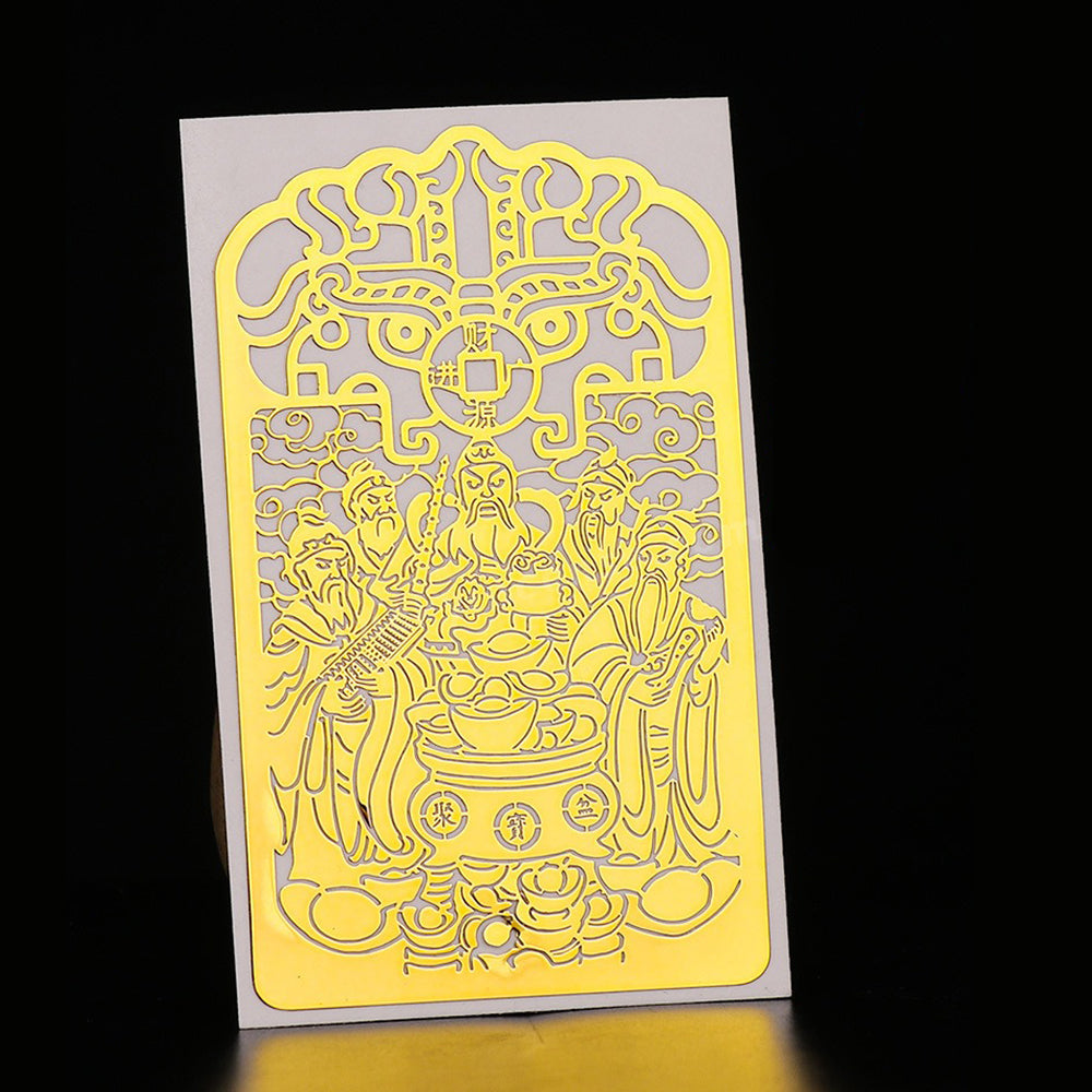Taoists Five Gods of Wealth Alloy Sticker