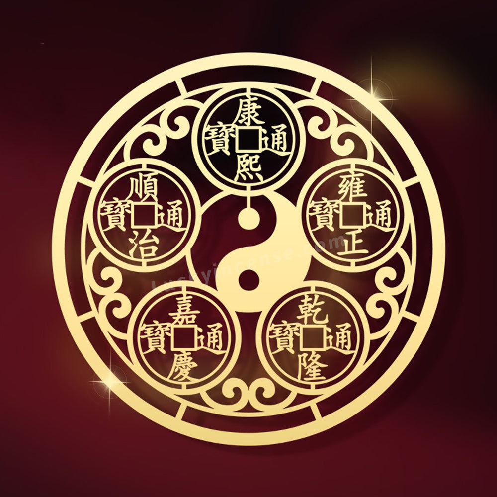 Taoists Cash Coins Alloy Sticker