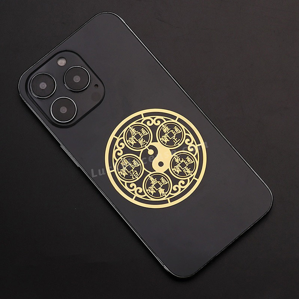 Taoists Cash Coins Alloy Sticker