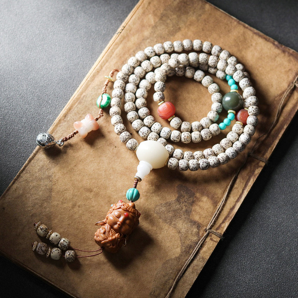 Green Tara Star Moon Bodhi Mala Beads