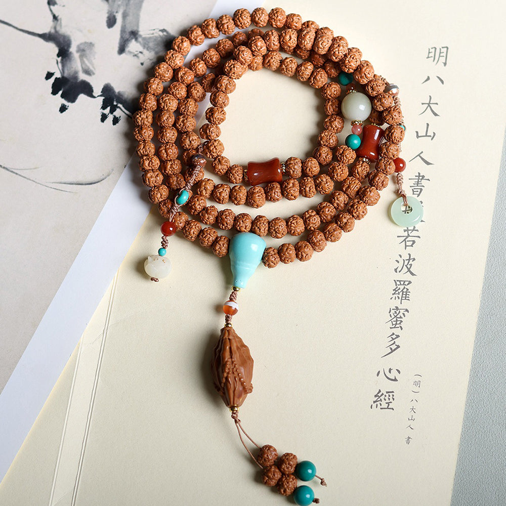 Nepal Rudraksha Seed Prayer Mala Beads