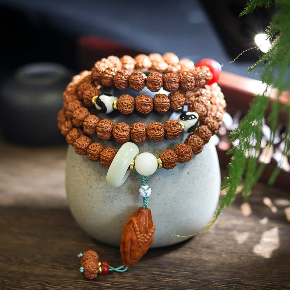 Nepal Rudraksha Seed Prayer Mala Beads
