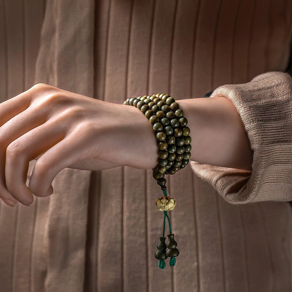 Handmade Green Sandalwood Mala Beads