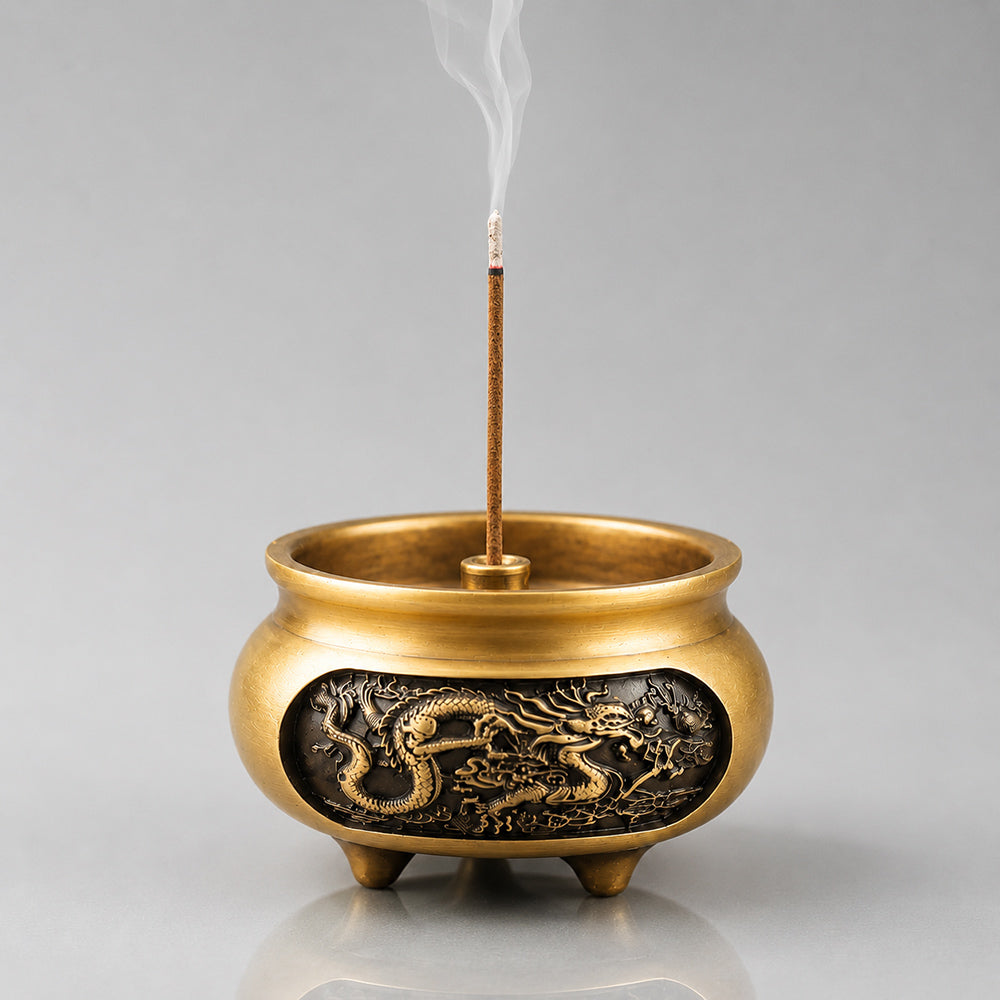 Small Copper Dragon Stick Incense Burner – Lucky Incense