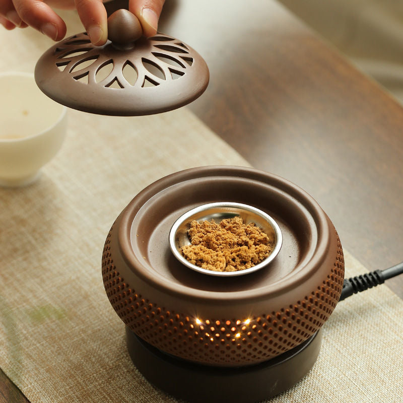 Electric Oil Incense Powder Burner With Light