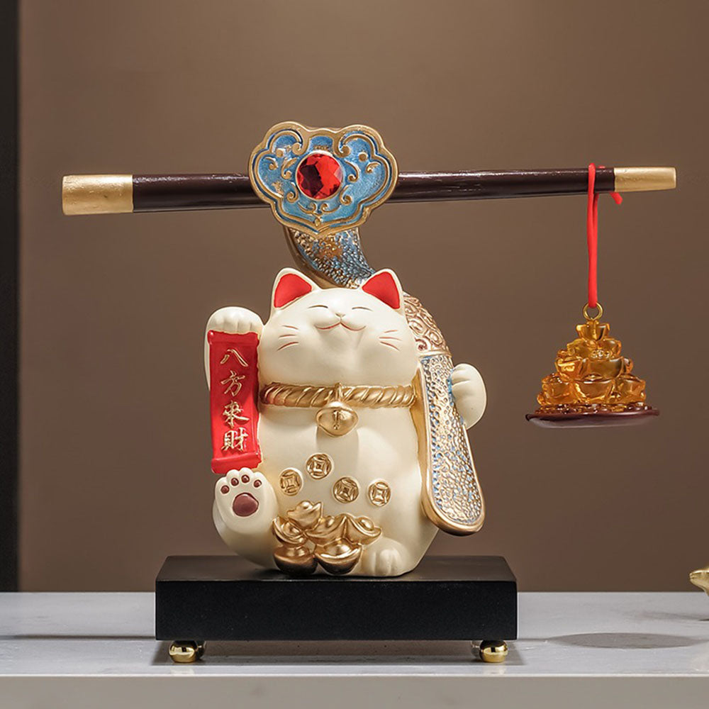 Fortune Cat With Gold Coils