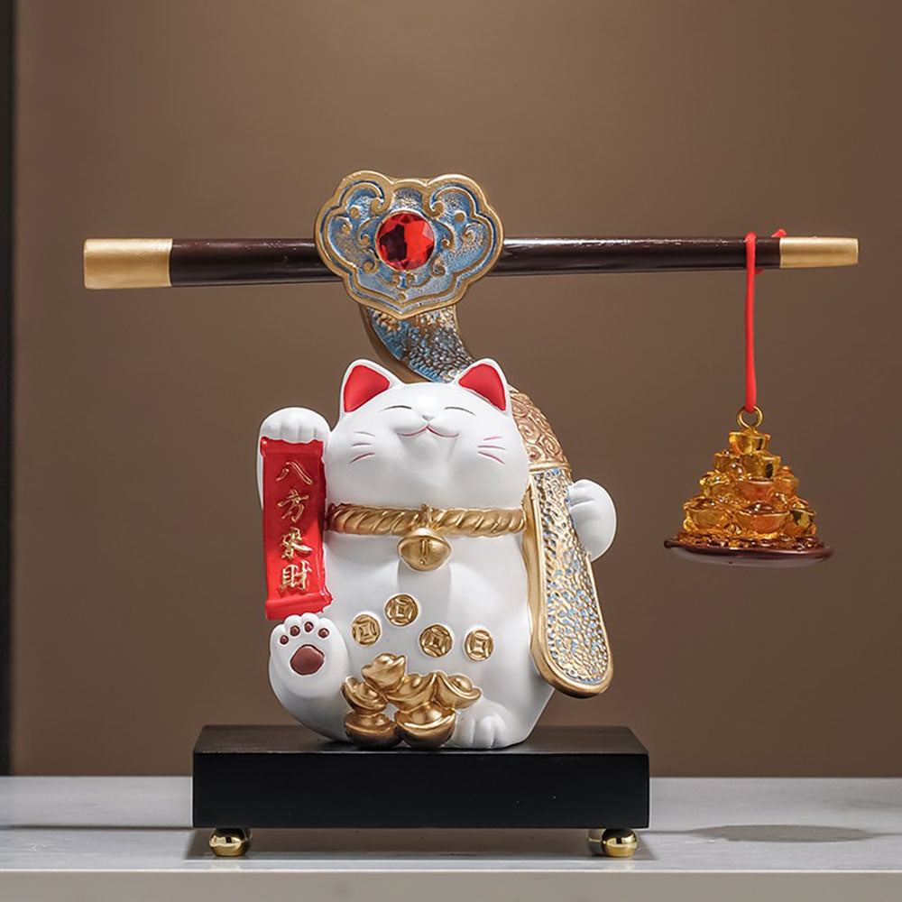 Fortune Cat With Gold Coils