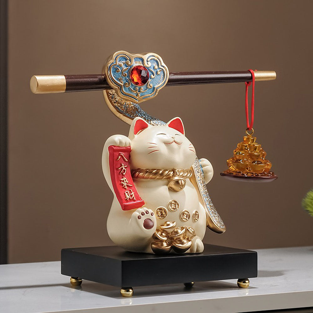 Fortune Cat With Gold Coils