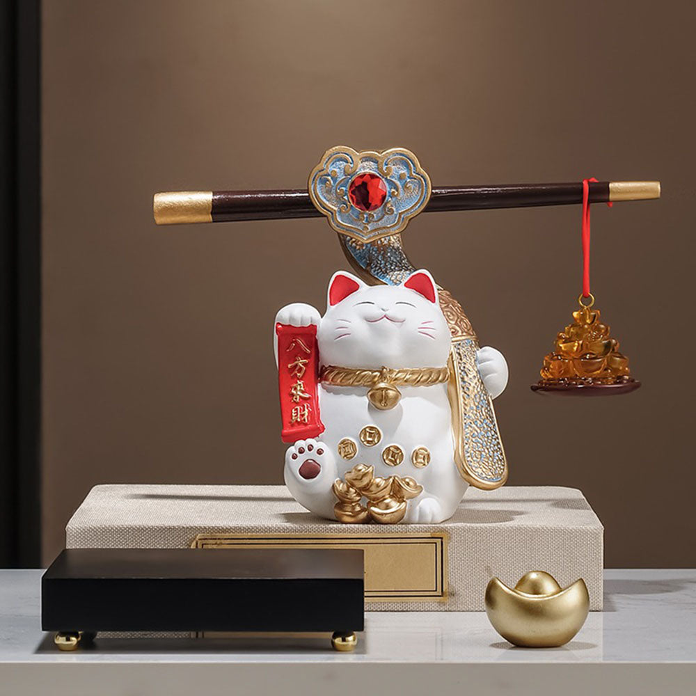 Fortune Cat With Gold Coils