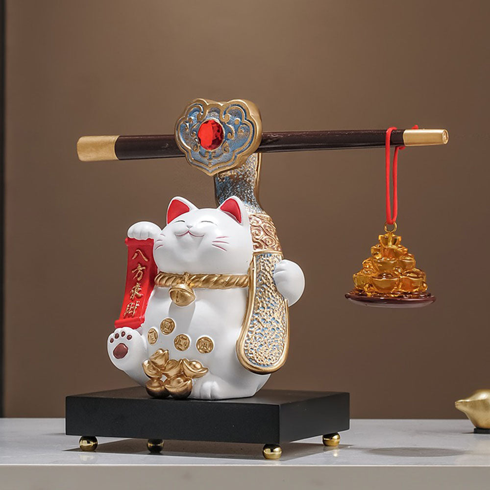 Fortune Cat With Gold Coils