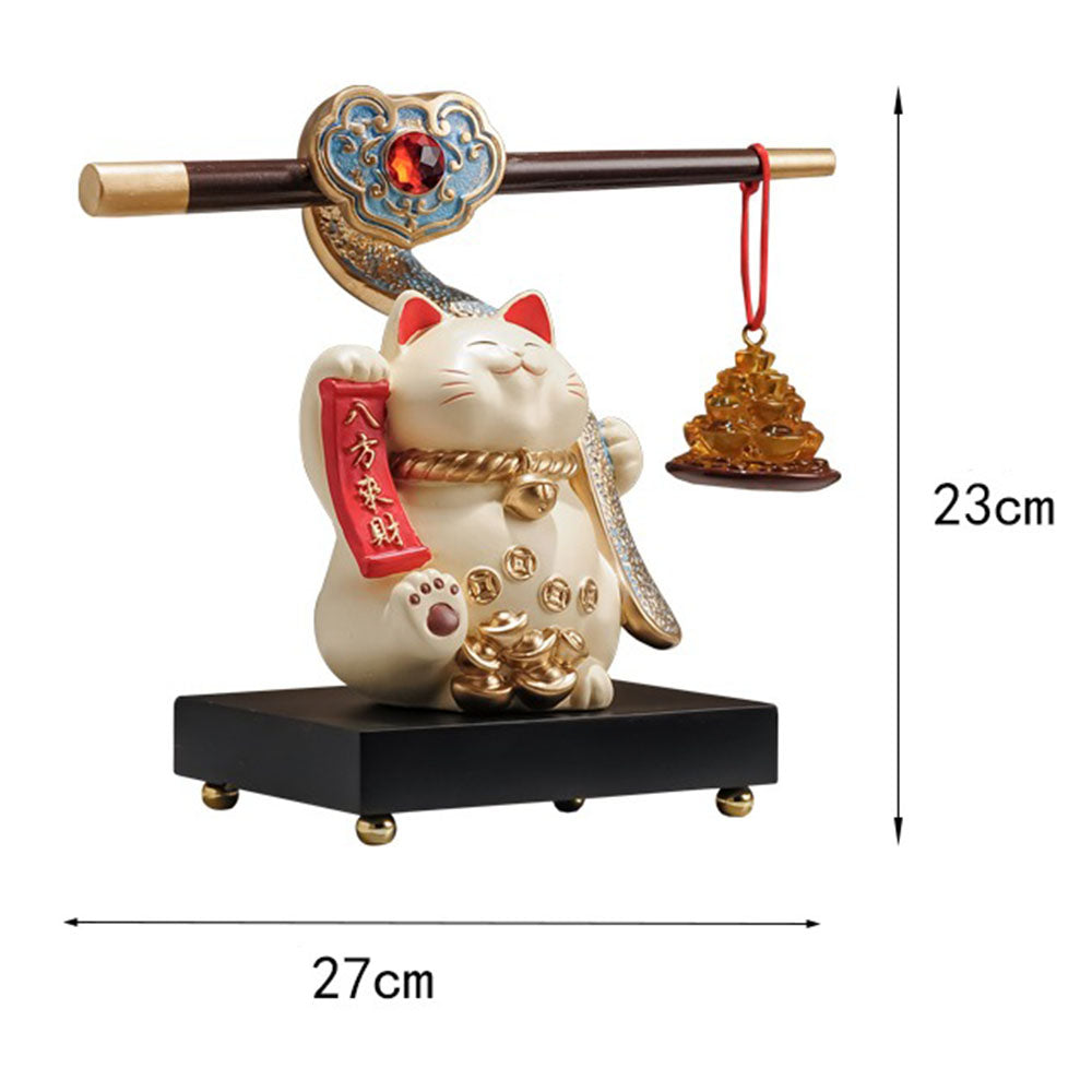 Fortune Cat With Gold Coils