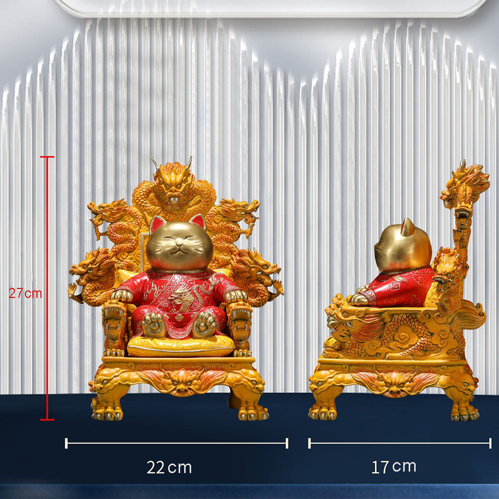 Imperial Lucky Cat On Dragon Throne
