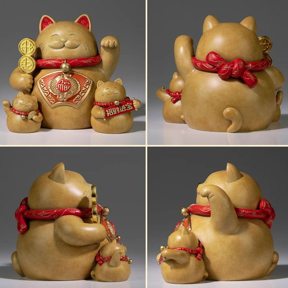Brass Chinese Cat For Luck