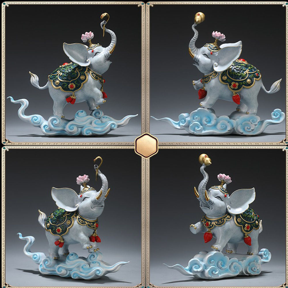 Brass Elephant Pair With Lotus