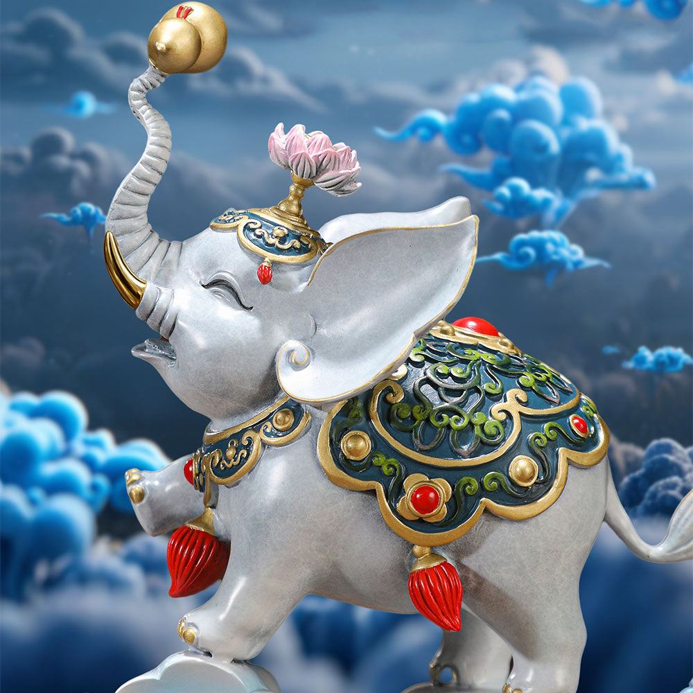 Brass Elephant Pair With Lotus