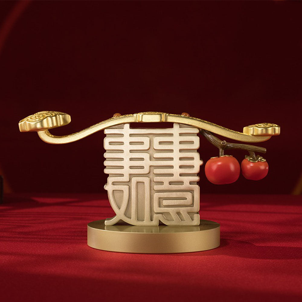 Brass Ornament With Persimmons And Ruyi