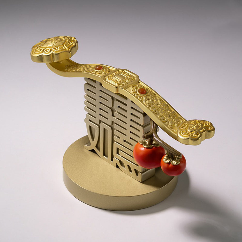 Brass Ornament With Persimmons And Ruyi