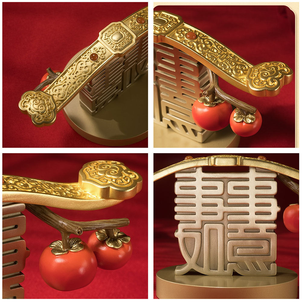 Brass Ornament With Persimmons And Ruyi