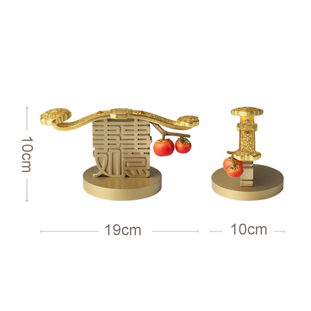 Brass Ornament With Persimmons And Ruyi