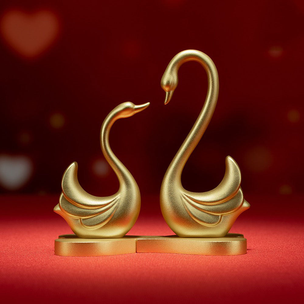 Gold Swan Couple Figurine