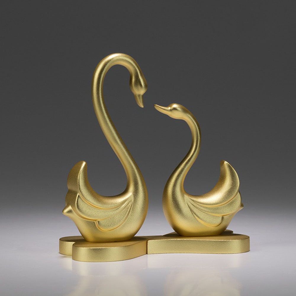 Gold Swan Couple Figurine