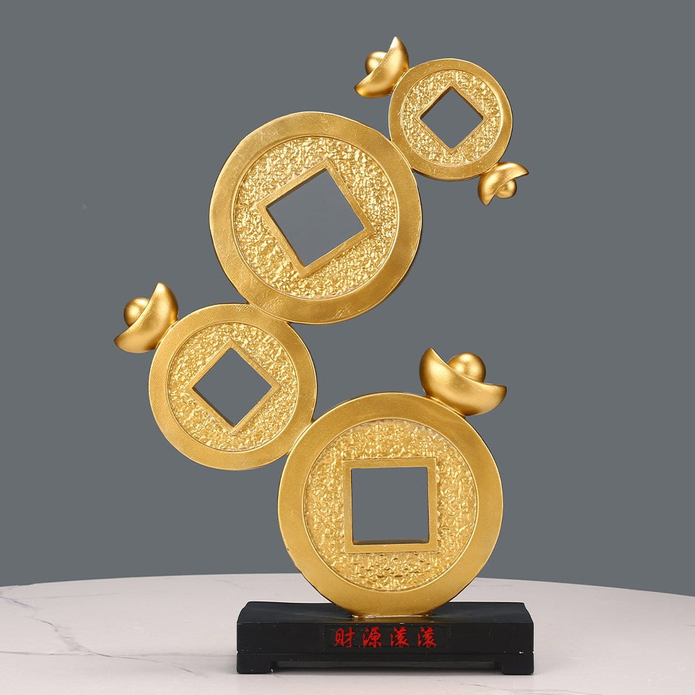 Gold Ingot And Coin Stack Figurine
