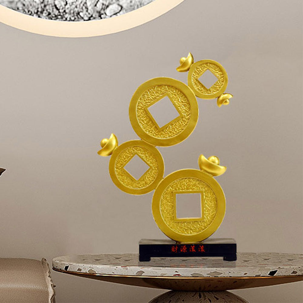 Gold Ingot And Coin Stack Figurine