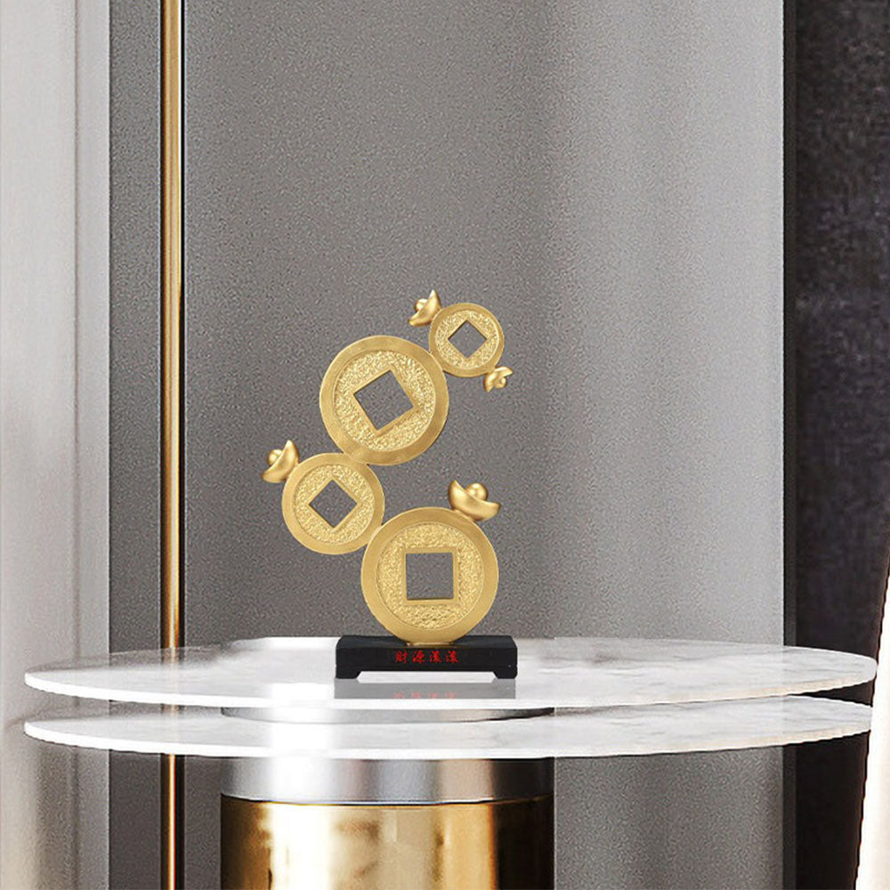 Gold Ingot And Coin Stack Figurine